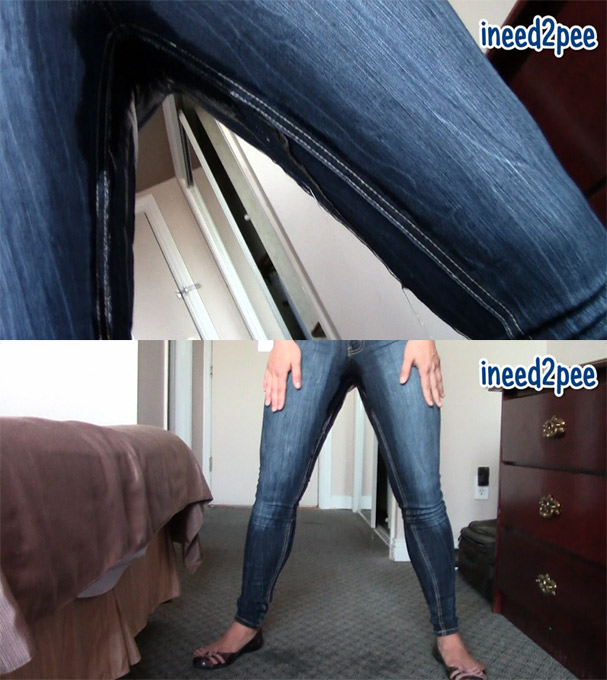 Miss Jasmine female pee desperation wetting jeans