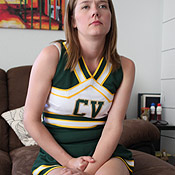 star peeing pissing wetting cheerleader uniform