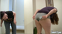 women peeing pants panties